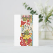 Vintage Frogs Valentine Feiertagspostkarte (Stehend Vorderseite)