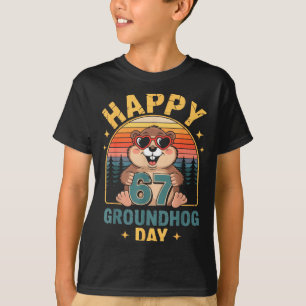 Vintage Frohe 67 Tag des Murmeltieres Tierliebhabe T-Shirt
