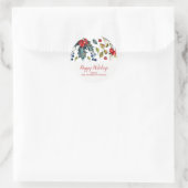 Vintage Frohe Feiertage Stechpalmen-Beere-Aufklebe Runder Aufkleber (Tasche)
