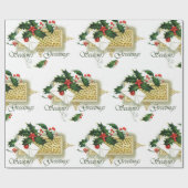 Vintage Frohe Festtage Geschenkpapier (Flach)