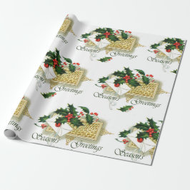 Vintage Frohe Festtage Geschenkpapier