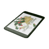 Vintage Frohe Festtage Weihnachten Badematte (Schrägansicht)