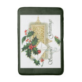 Vintage Frohe Festtage Weihnachten Badematte (Vorderseite Vertikal)