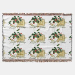 Vintage Frohe Festtage Weihnachten Decke