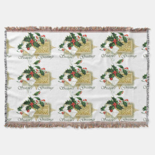 Vintage Frohe Festtage Weihnachten Decke
