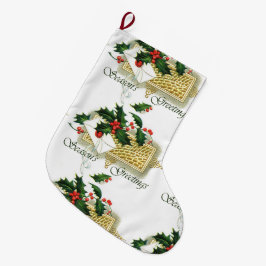 Vintage Frohe Festtage Weihnachten Großer Weihnachtsstrumpf