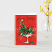 Vintage Frohe Festtage Weihnachten Karte (Gelbe Blume)