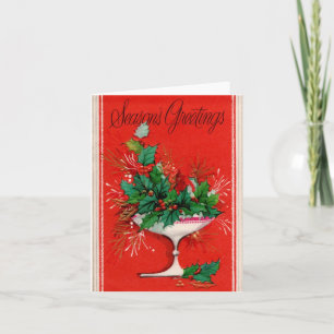 Vintage Frohe Festtage Weihnachten Karte