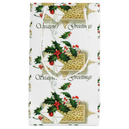 Vintage Frohe Festtage Weihnachten Kleine Geschenktüte