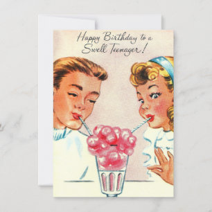 Vintage Frohe Geburtstag Super Teenager Urlaubskar Feiertagskarte