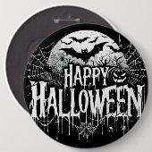Vintage Frohe Halloween Kunst Button (Vorne & Hinten)