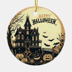 Vintage Frohe Halloween Kunst Keramik Ornament