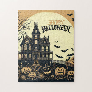 Vintage Frohe Halloween Kunst Puzzle