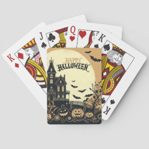 Vintage Frohe Halloween Kunst Spielkarten