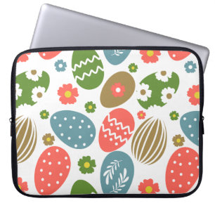 Vintage Frohe Ostern Blüten Laptopschutzhülle