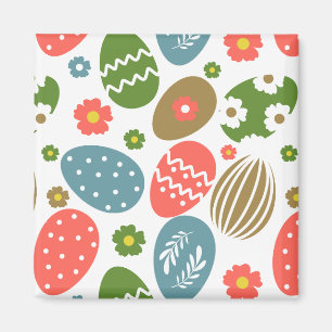 Vintage Frohe Ostern Blüten Magnet