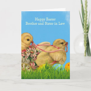 Vintage Frohe Ostern Bruder Schwägerin Karte