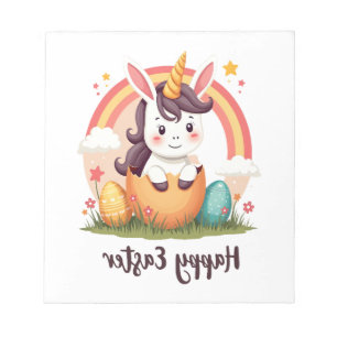 Vintage Frohe Ostern Einhorn Regenbogen Ei Süße Ki Notizblock