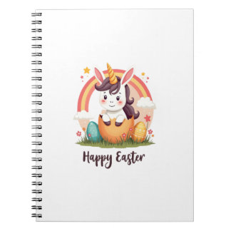 Vintage Frohe Ostern Einhorn Regenbogen Ei Süße Ki Notizblock