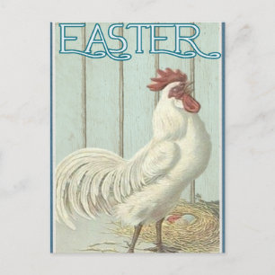 Vintage Frohe Ostern Huhn Postkarte
