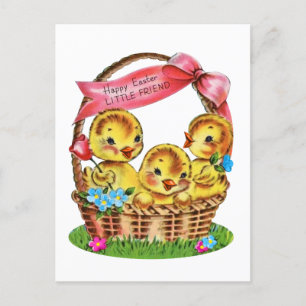 vintage Frohe Ostern kleiner Freund Küken Feiertagspostkarte