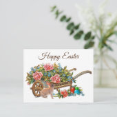 Vintage Frohe Ostern Postkarte (Stehend Vorderseite)