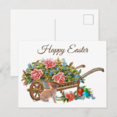 Vintage Frohe Ostern Postkarte (Vorne/Hinten)