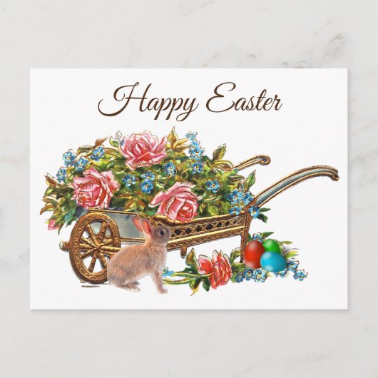 Vintage Frohe Ostern Postkarte (Vorderseite)