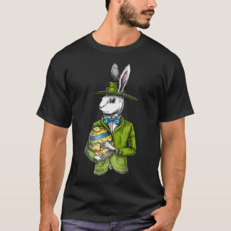 Vintage Frohe Ostertag Hase Kaninchen Ei Herren Da T-Shirt