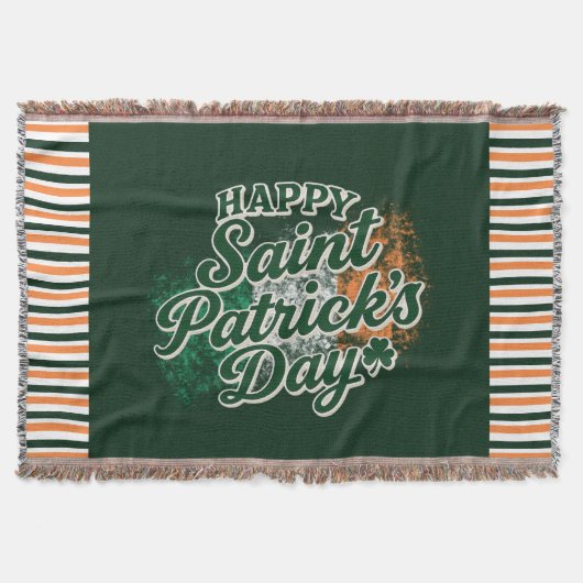 Vintage Frohe St. Patrick's Day Decke (Vorderseite)