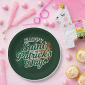 Vintage Frohe St. Patricks Day  Pappteller (Party)
