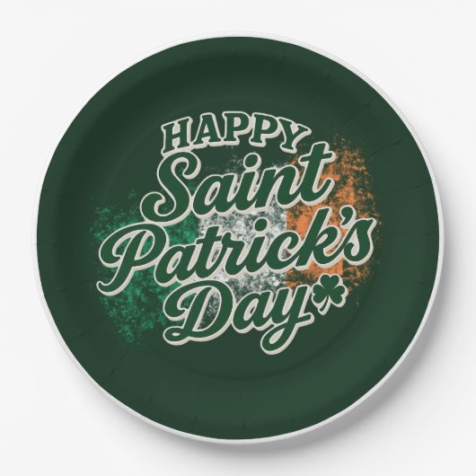 Vintage Frohe St. Patricks Day  Pappteller (Vorderseite)