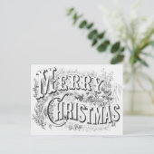 Vintage frohe Weihnachten 1876 Illustration (Stehend Vorderseite)