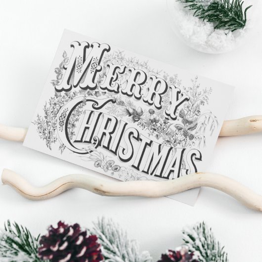 Vintage frohe Weihnachten 1876 Illustration