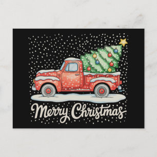 Vintage Frohe Weihnachten altmodischer roter LKW