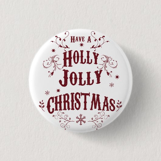 Vintage Frohe Weihnachten Button (Vorderseite)