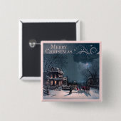 Vintage frohe Weihnachten Button (Vorne & Hinten)