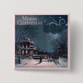 Vintage frohe Weihnachten Button