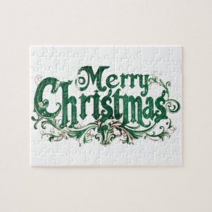 Vintage Frohe Weihnachten Design2 Puzzle