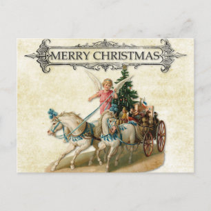 Vintage Frohe Weihnachten Engel Postkarte
