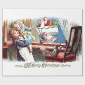 Vintage frohe Weihnachten Geschenkpapier (Flach)