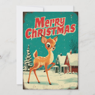Vintage Frohe Weihnachten Hirsch Kunst