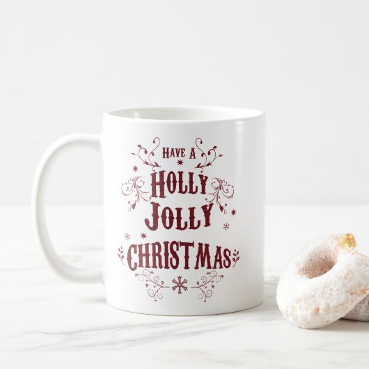 Vintage Frohe Weihnachten Kaffeetasse (Mit Donut)