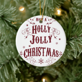 Vintage Frohe Weihnachten Keramik Ornament