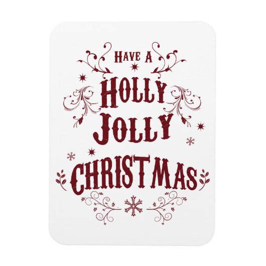 Vintage Frohe Weihnachten Magnet (Vertikal)