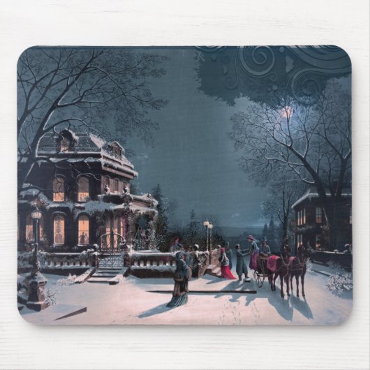 Vintage frohe Weihnachten Mousepad (Vorne)