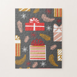 Vintage Frohe Weihnachten Muster - Klassischer Fei Puzzle