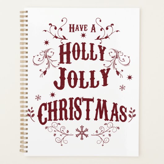 Vintage Frohe Weihnachten Planer (Vorderseite)