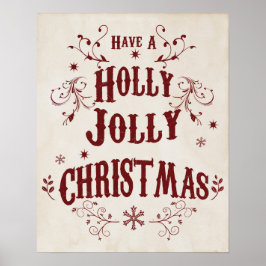 Vintage Frohe Weihnachten Poster