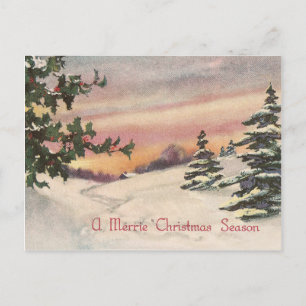 Vintage Frohe Weihnachten Postkarte